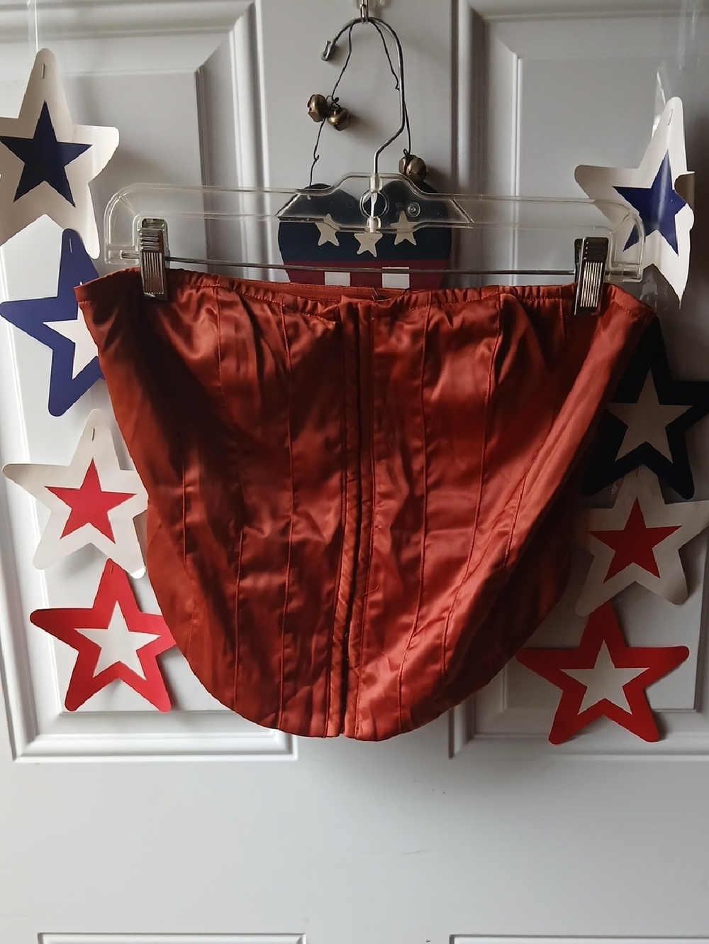Women's Satin Matching Set Top And Pants in Rust - Picture 2 of 8